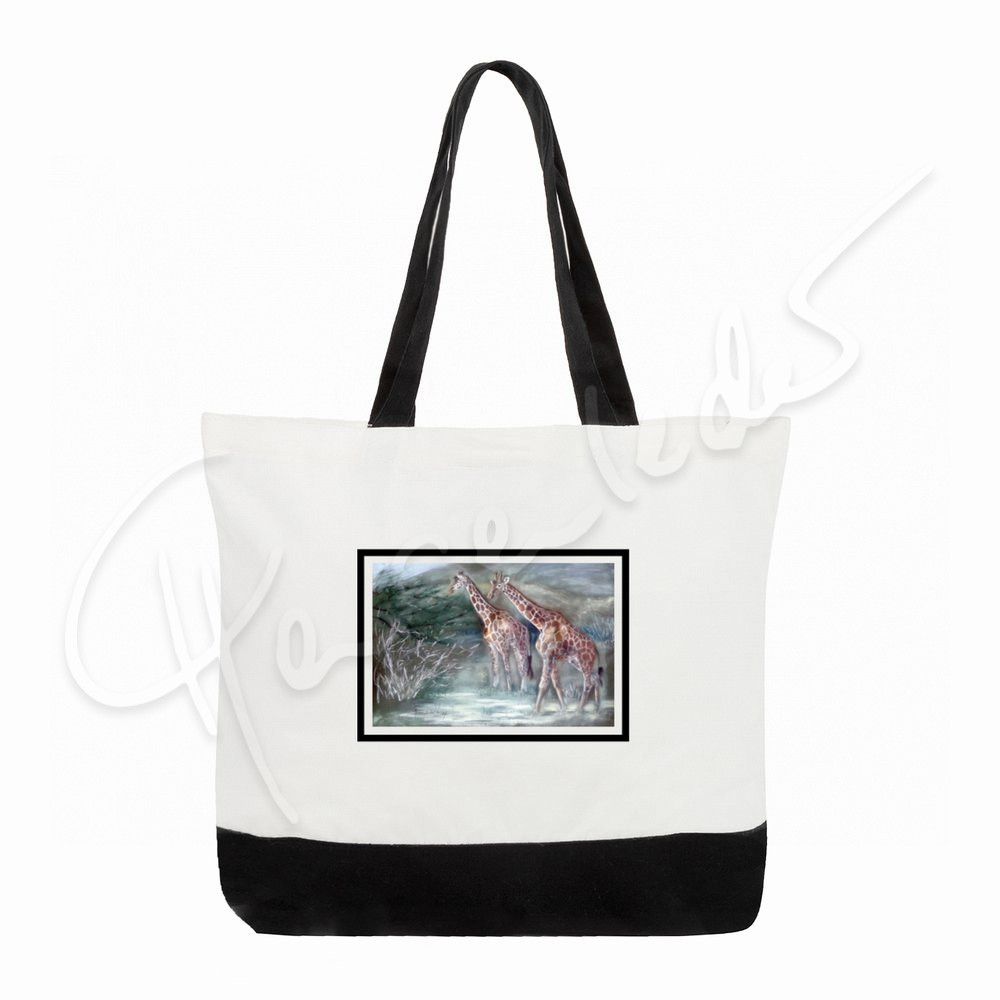 Große Baumwolltasche Giraffen