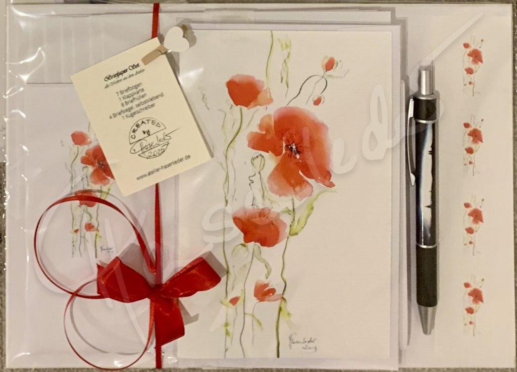 Mohn Schreib Set