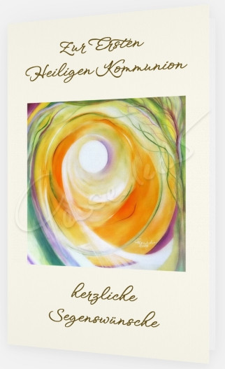 Edle Karte zur Erstkommunion mit Goldschrift