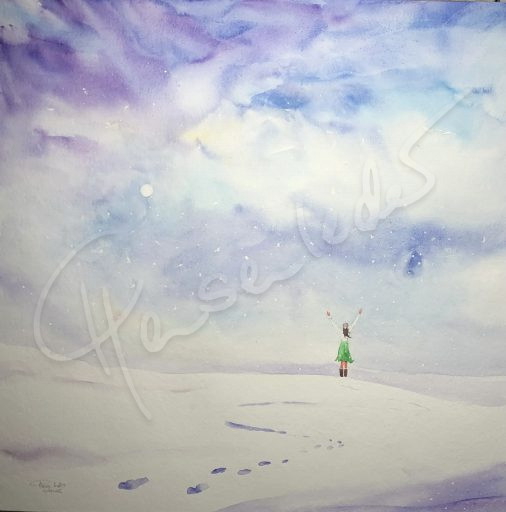 Blumenmädchen im Schnee