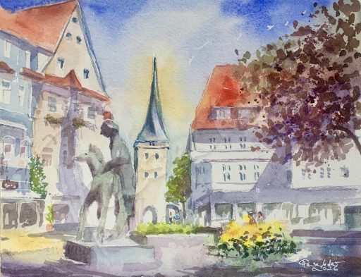 Am Pferdebrunnen in Duderstadt, 20x15