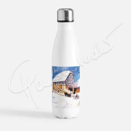 Thermosflasche Motiv: ,,Schlittenfahrt in Anrode"